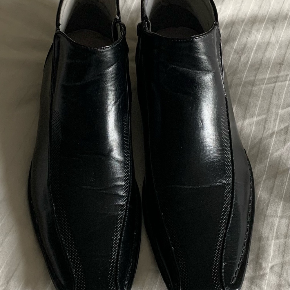 Steve Madden M-Tosh Men's Dress Leather Ankle Boots 10.5 Black